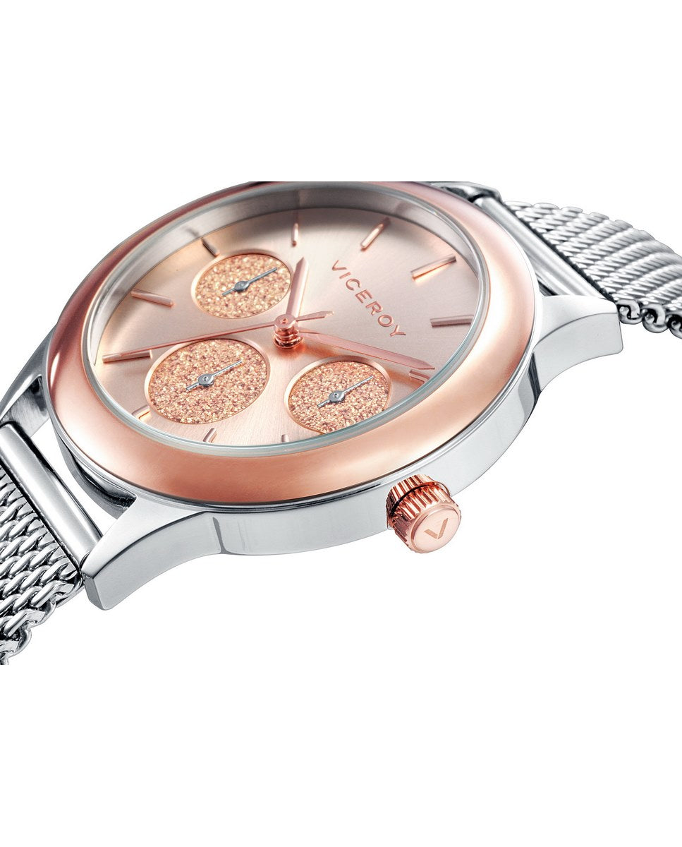 Reloj de Mujer Chic Multifunción de Acero con Ip Rosa de mujer - foto 3