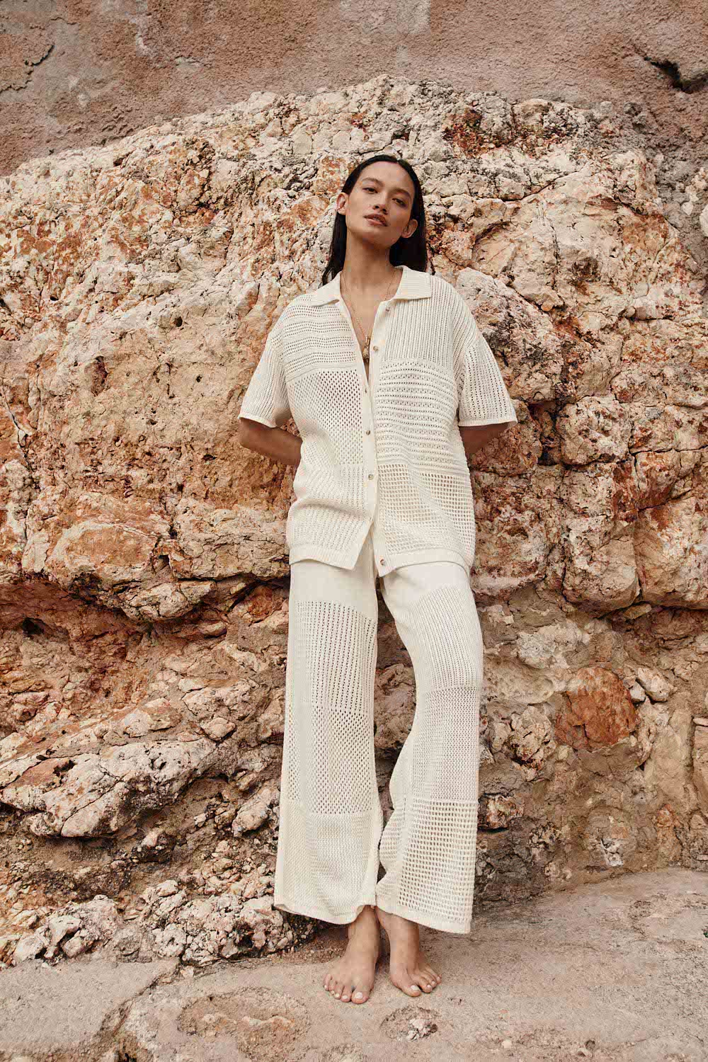 Pantalón Dello Crema de mujer - foto 1