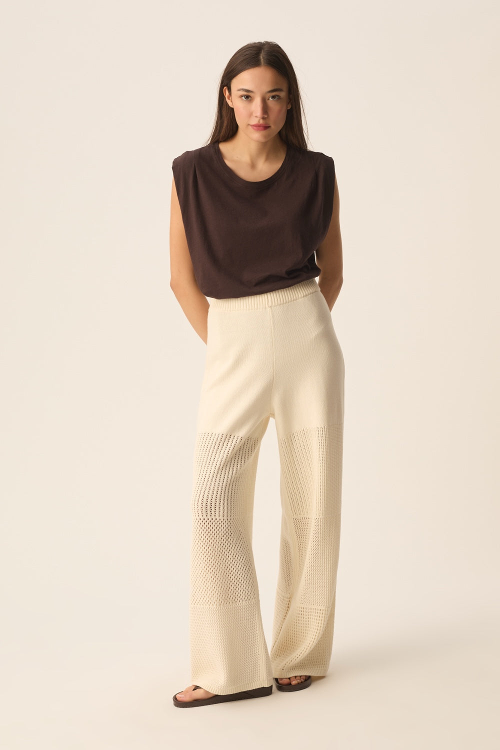 Pantalón Dello Crema de mujer - foto 2
