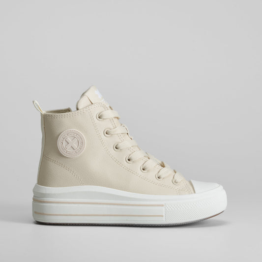 Zapatilla Alta Beige Cremallera Xti de mujer - foto 1