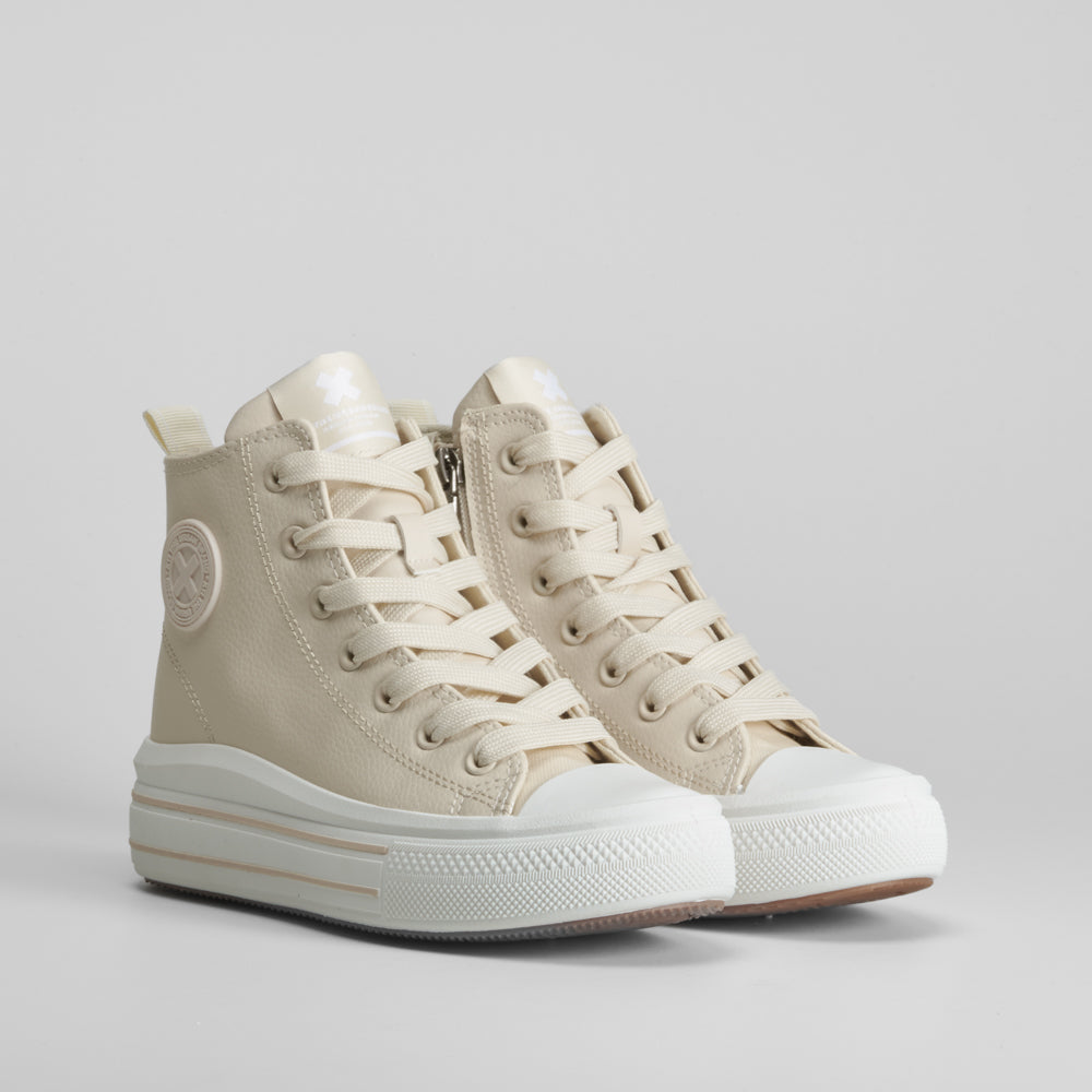 Zapatilla Alta Beige Cremallera Xti de mujer - foto 2