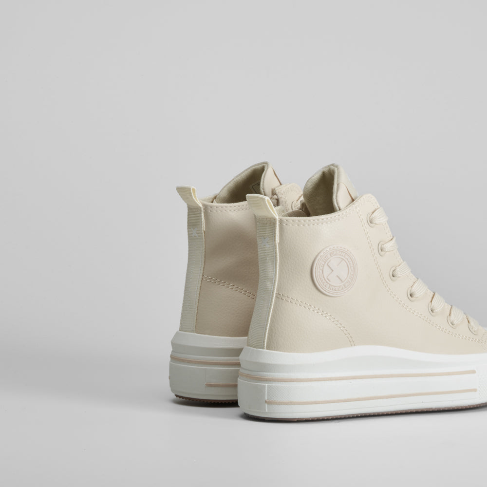Zapatilla Alta Beige Cremallera Xti de mujer - foto 3