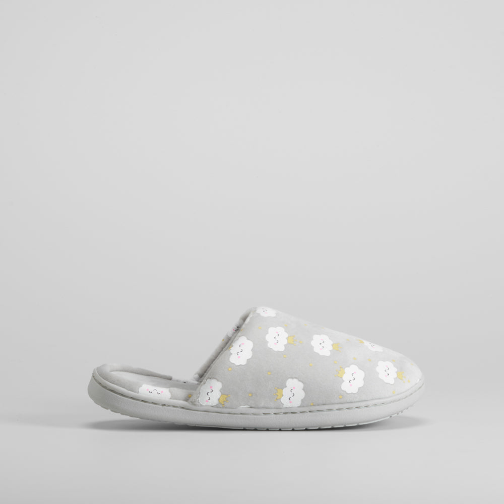 Zapatilla Casa Gris Abierta Estampado Olyne de mujer - foto 1