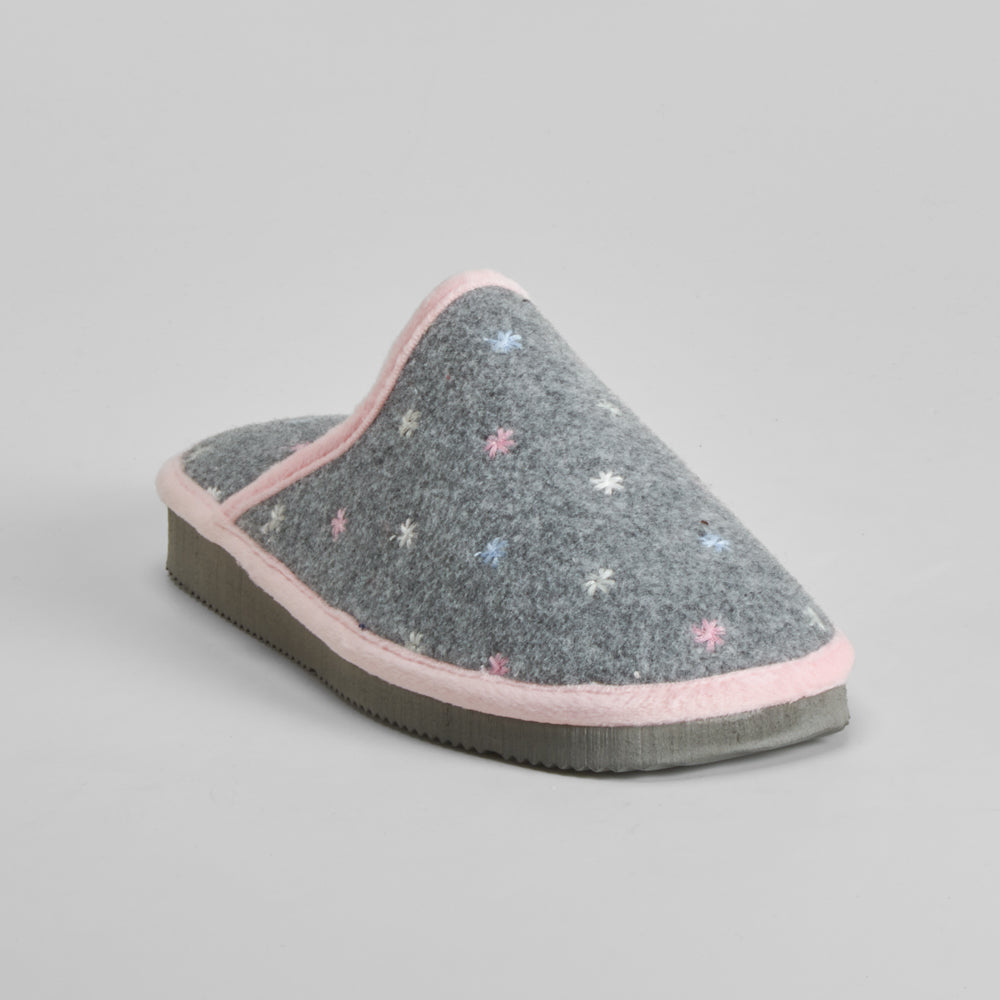 Zapatilla Casa Florecitas Gris Olyne de mujer - foto 3