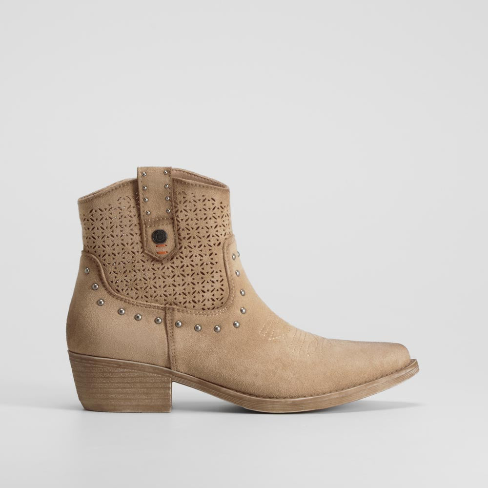 Botín Campero Beige Tacón Bajo Refresh de mujer - foto 1