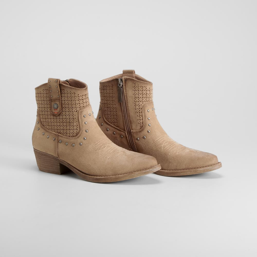 Botín Campero Beige Tacón Bajo Refresh de mujer - foto 2