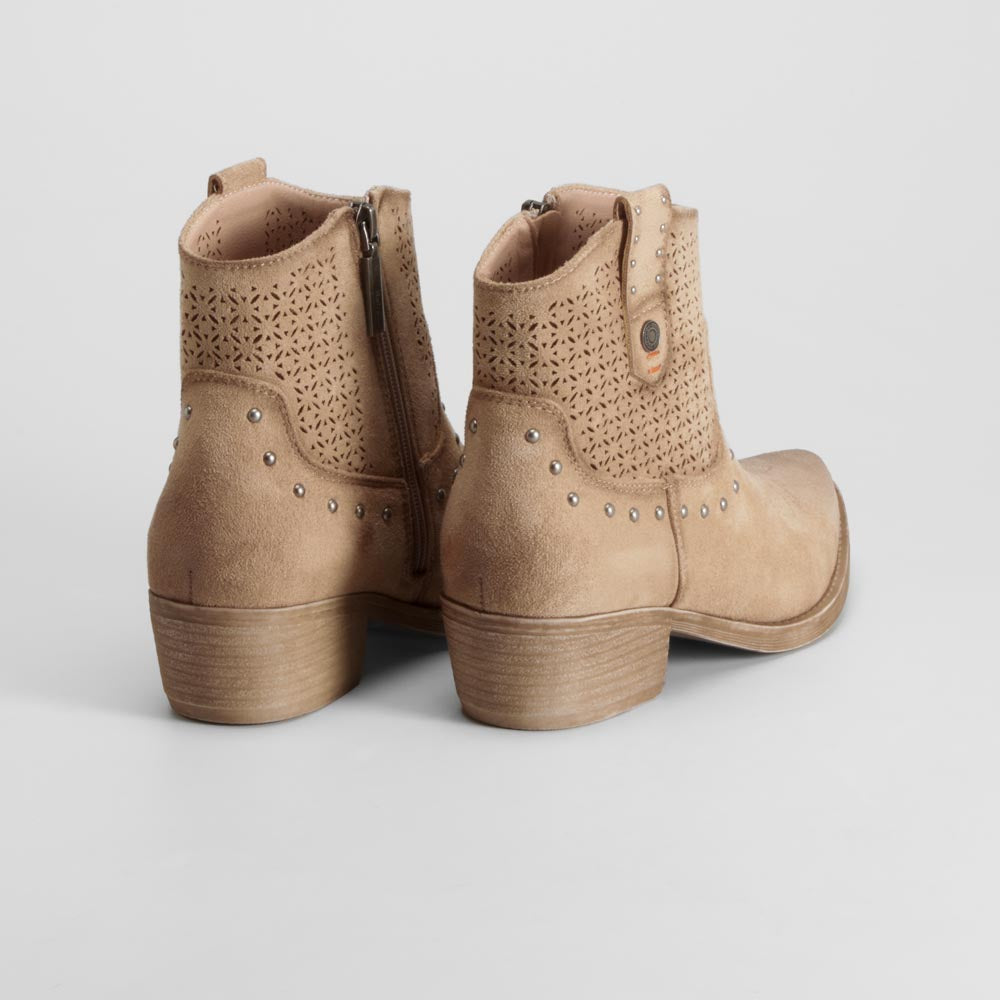 Botín Campero Beige Tacón Bajo Refresh de mujer - foto 3
