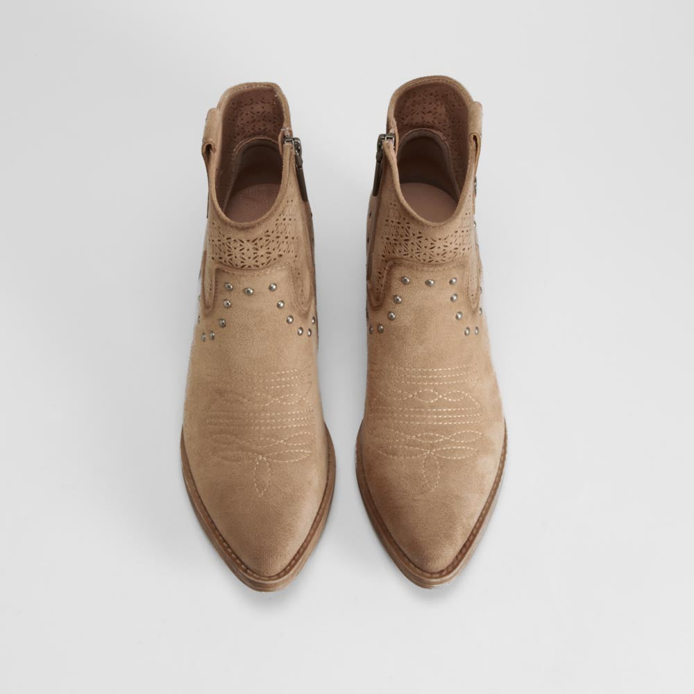 Botín Campero Beige Tacón Bajo Refresh de mujer - foto 4