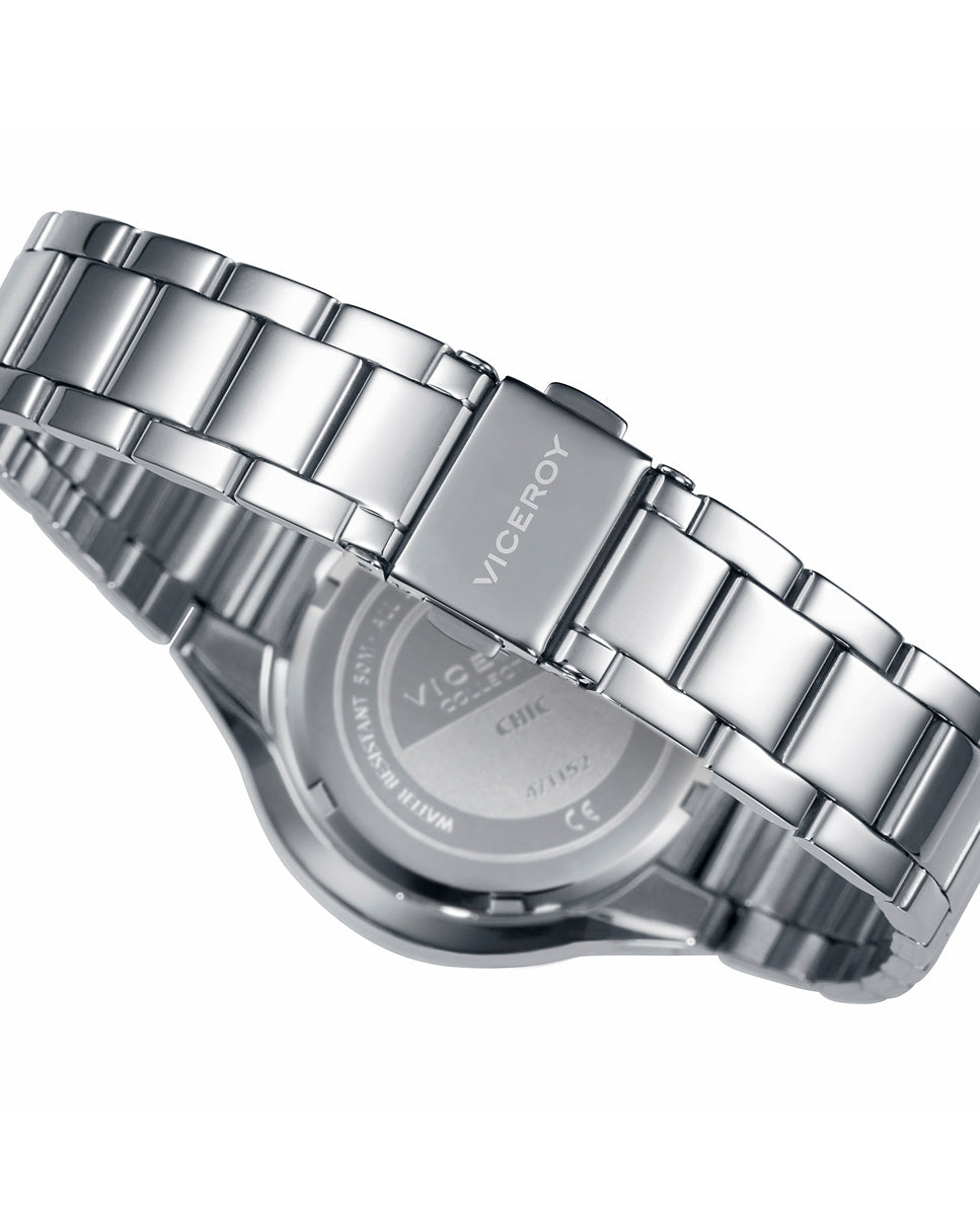 Reloj de Mujer Chic Multifunción de Acero y Esfera Plateada de mujer - foto 2