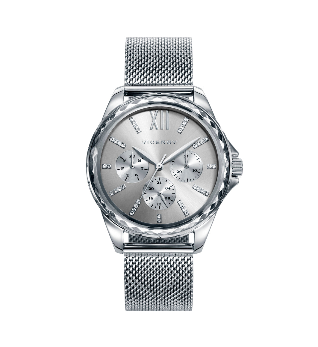 Reloj de Mujer Chic Multifunción de Acero y Malla Milanesa de mujer - foto 4