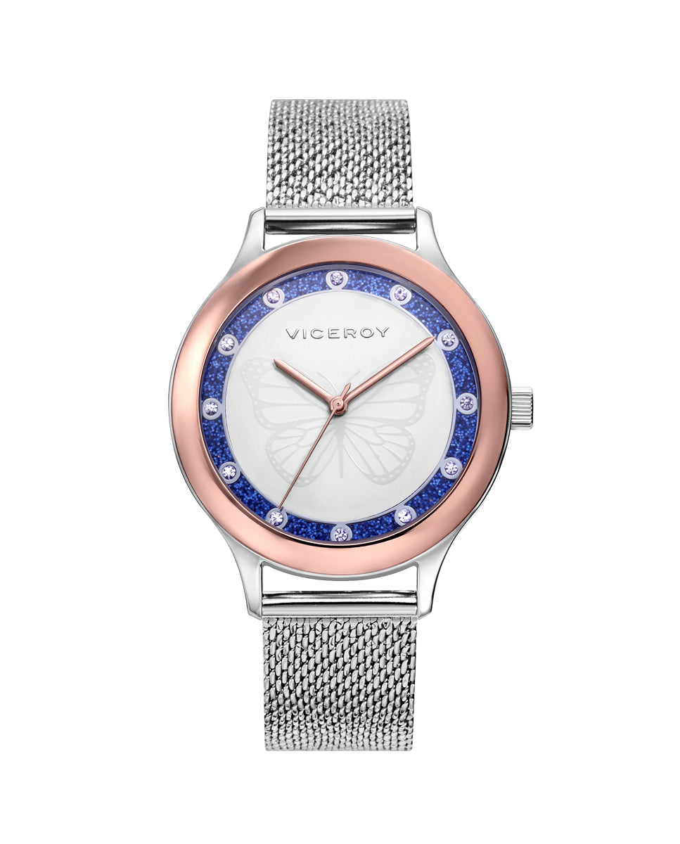 Reloj de Mujer Kiss de Acero con Esfera Blancabisel Interior Glitter con Circonitas de mujer - foto 1