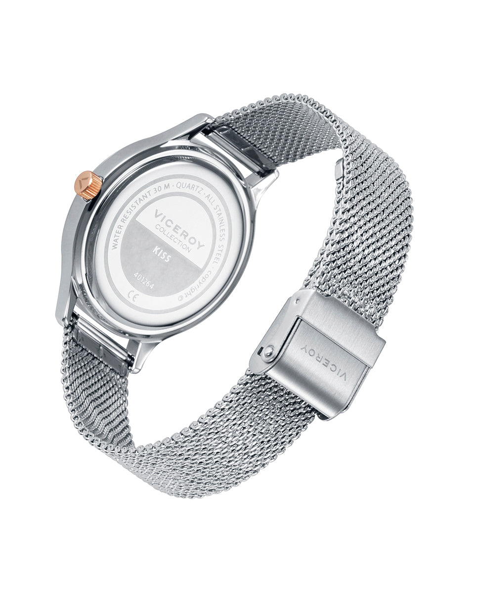 Reloj de Mujer Kiss de Acero con Esfera Blancabisel Interior Glitter con Circonitas de mujer - foto 2