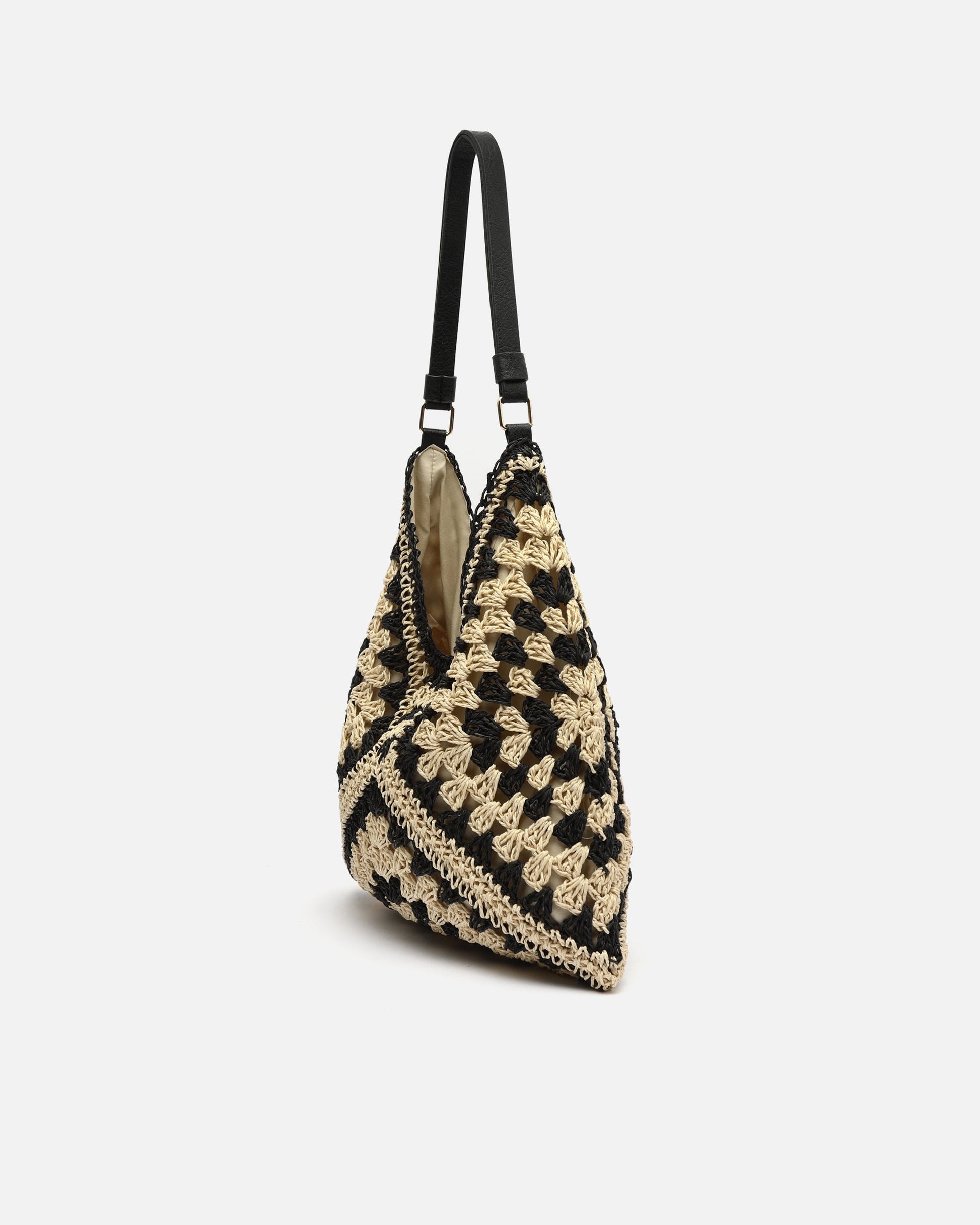 Ushu Bolso Hobo Efecto Rafia con Estampado de mujer - foto 4