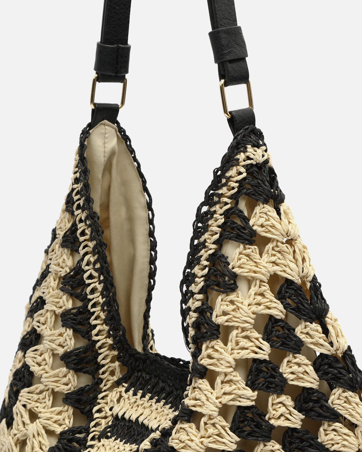 Ushu Bolso Hobo Efecto Rafia con Estampado de mujer - foto 7