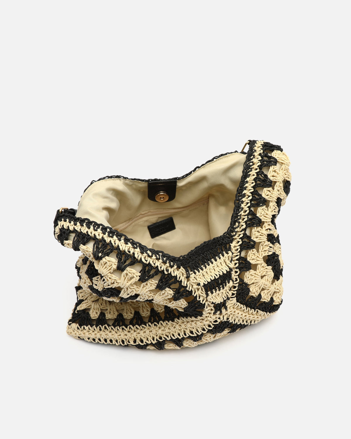 Ushu Bolso Hobo Efecto Rafia con Estampado de mujer - foto 9