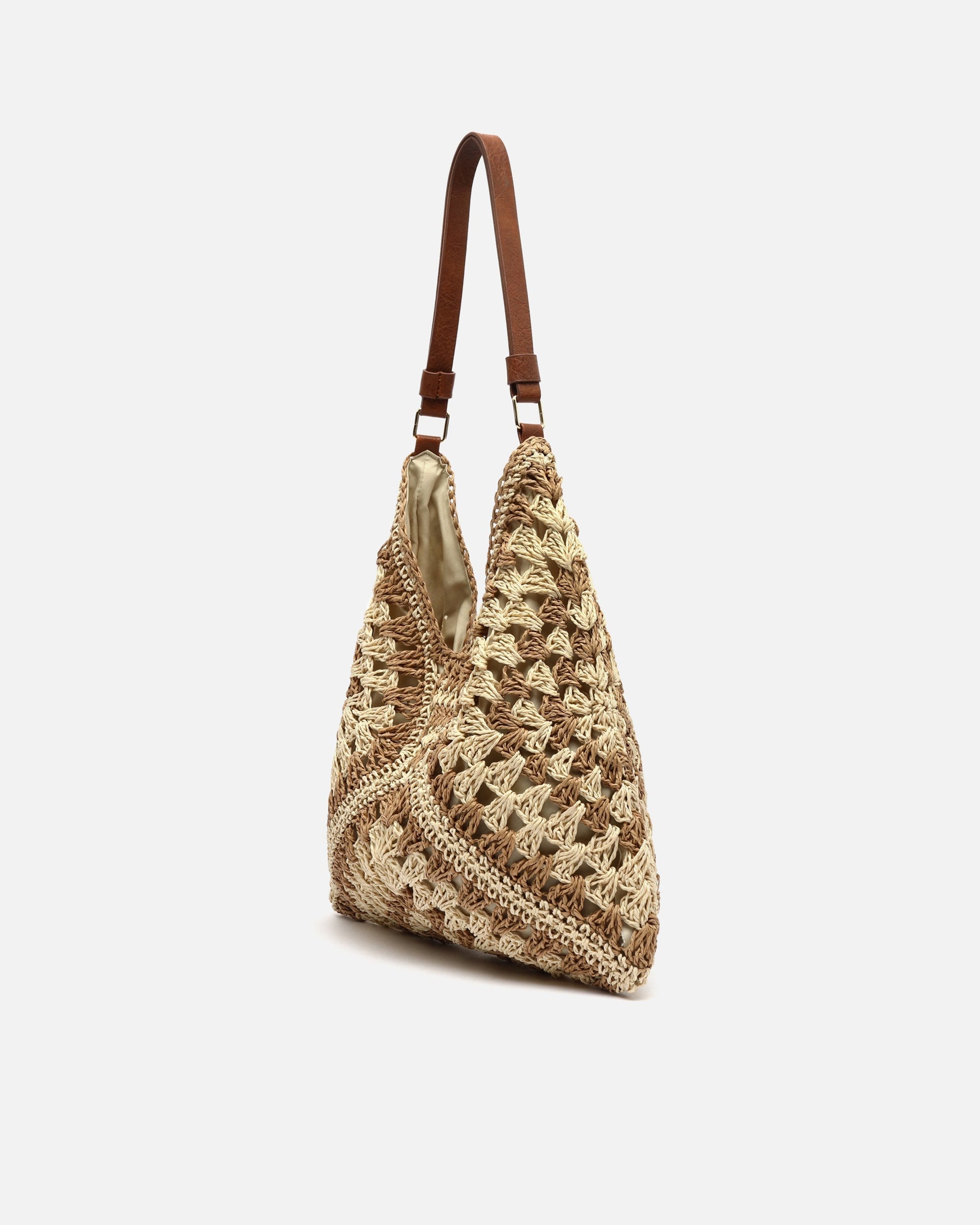 Ushu Bolso Hobo Efecto Rafia con Estampado de mujer - foto 11