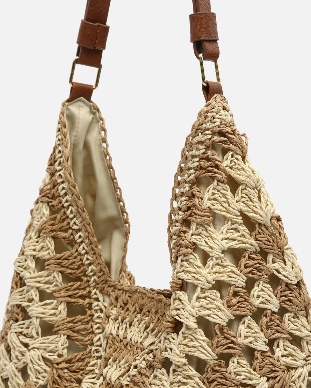 Ushu Bolso Hobo Efecto Rafia con Estampado de mujer - foto 12