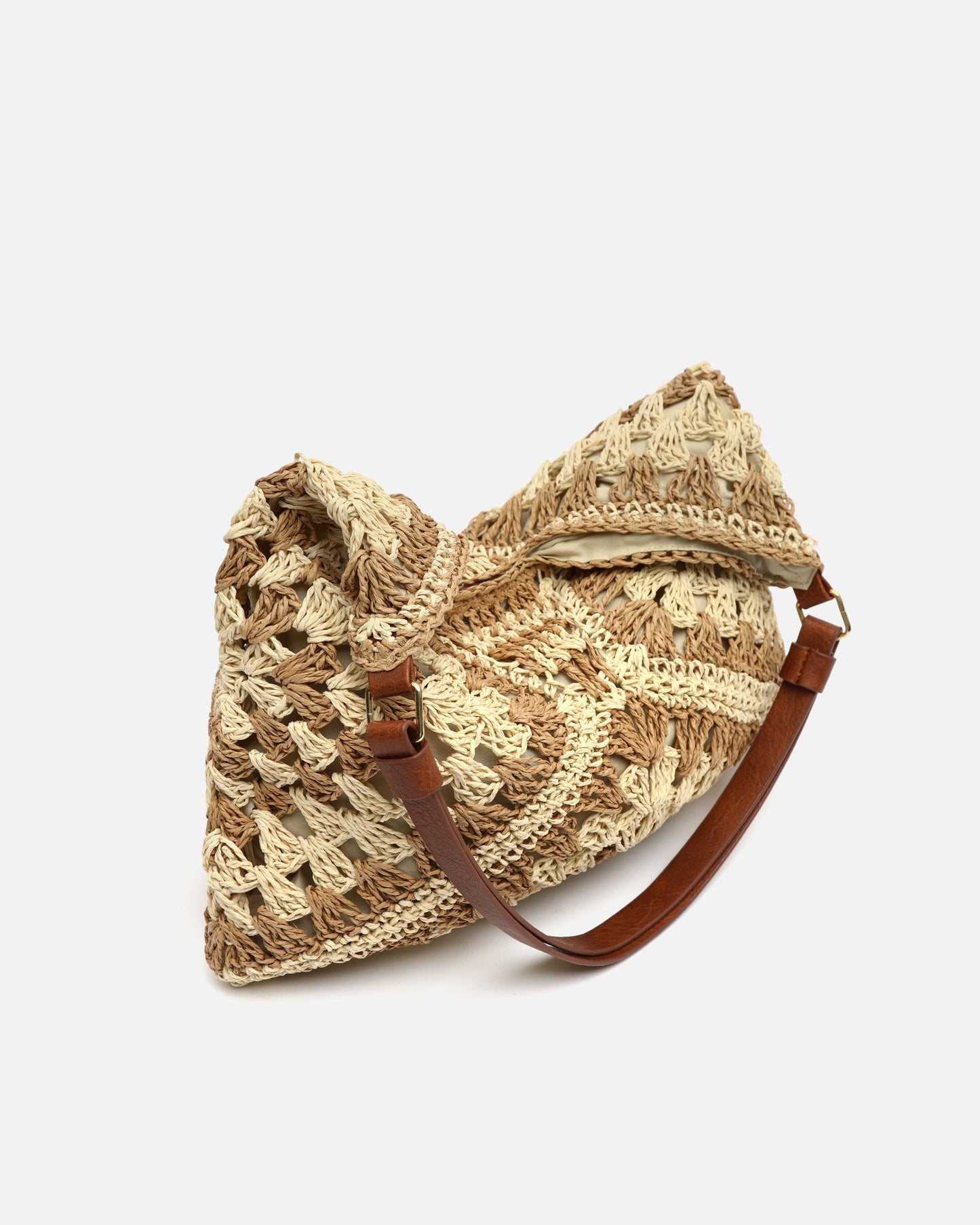 Ushu Bolso Hobo Efecto Rafia con Estampado de mujer - foto 13