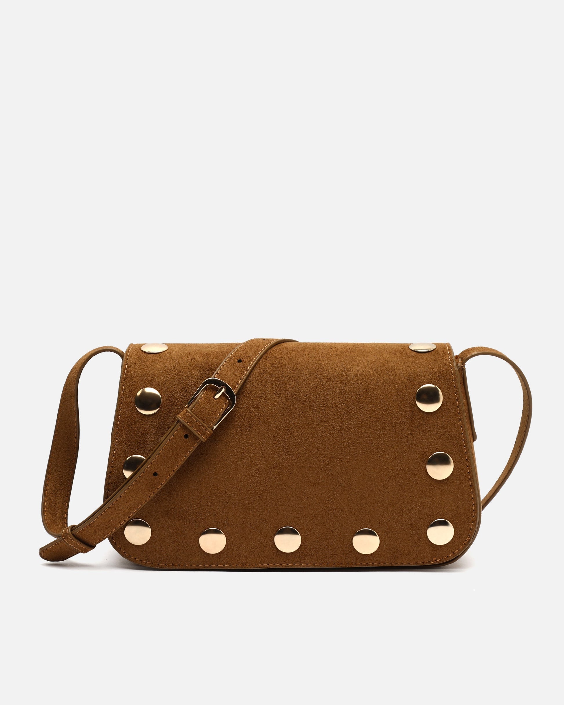Nemu Bolso Bandolera Pequeño Efecto Ante con Detalles Metálicos Grandes de mujer - foto 1