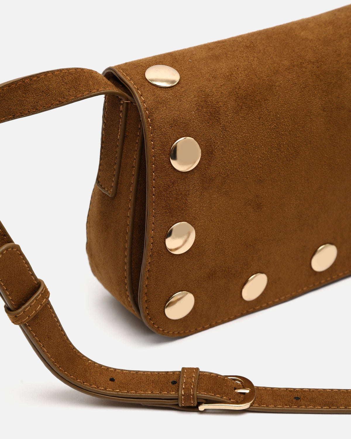 Nemu Bolso Bandolera Pequeño Efecto Ante con Detalles Metálicos Grandes de mujer - foto 3