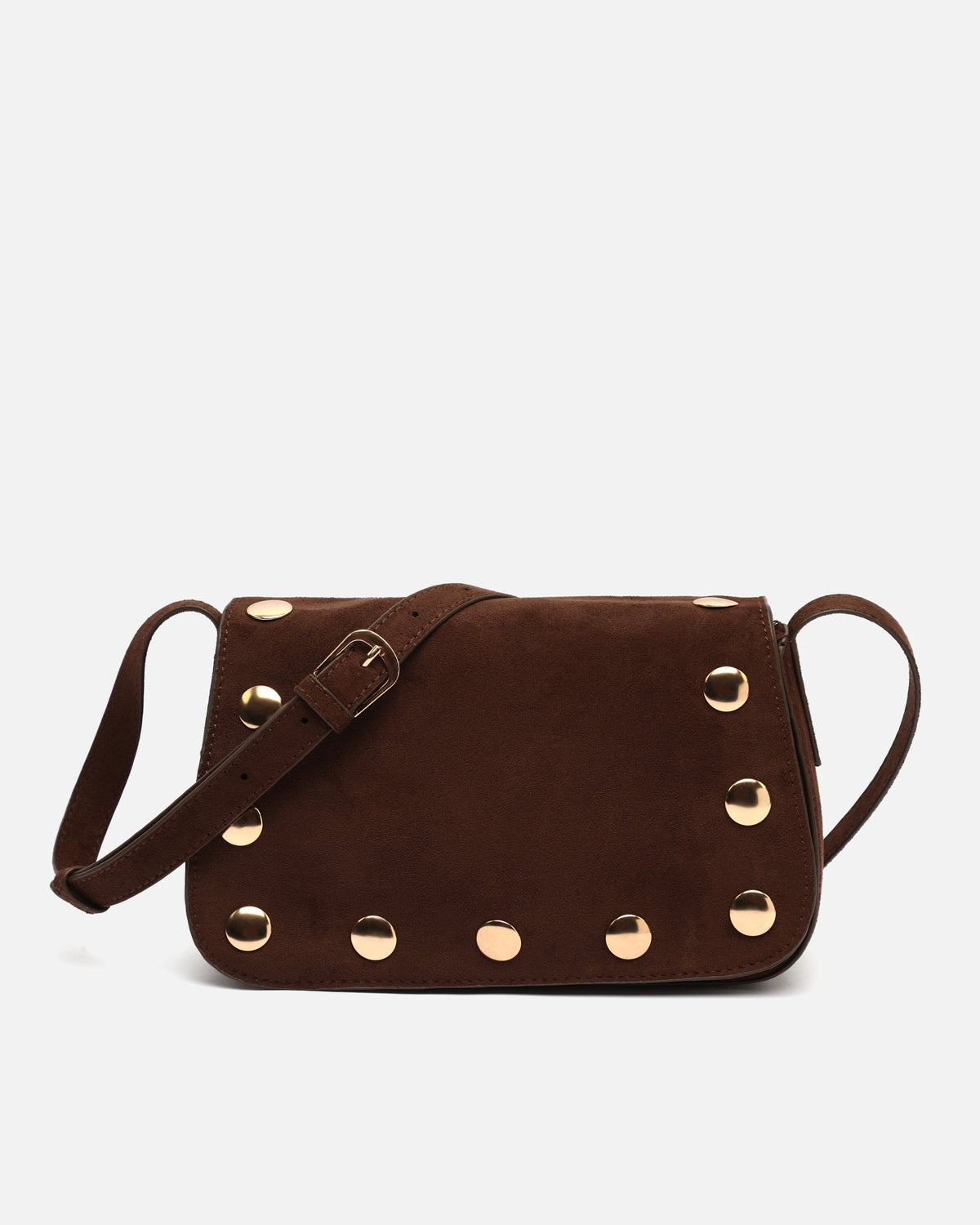 Nemu Bolso Bandolera Pequeño Efecto Ante con Detalles Metálicos Grandes de mujer - foto 6