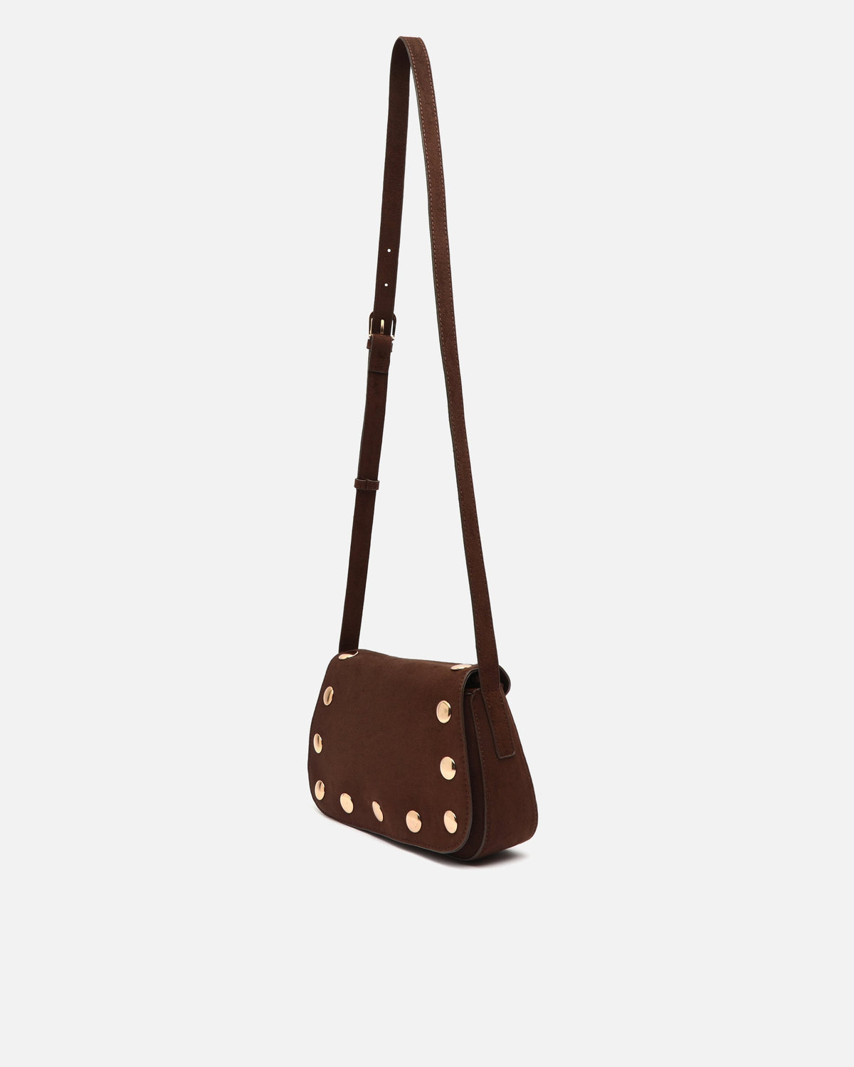 Nemu Bolso Bandolera Pequeño Efecto Ante con Detalles Metálicos Grandes de mujer - foto 7