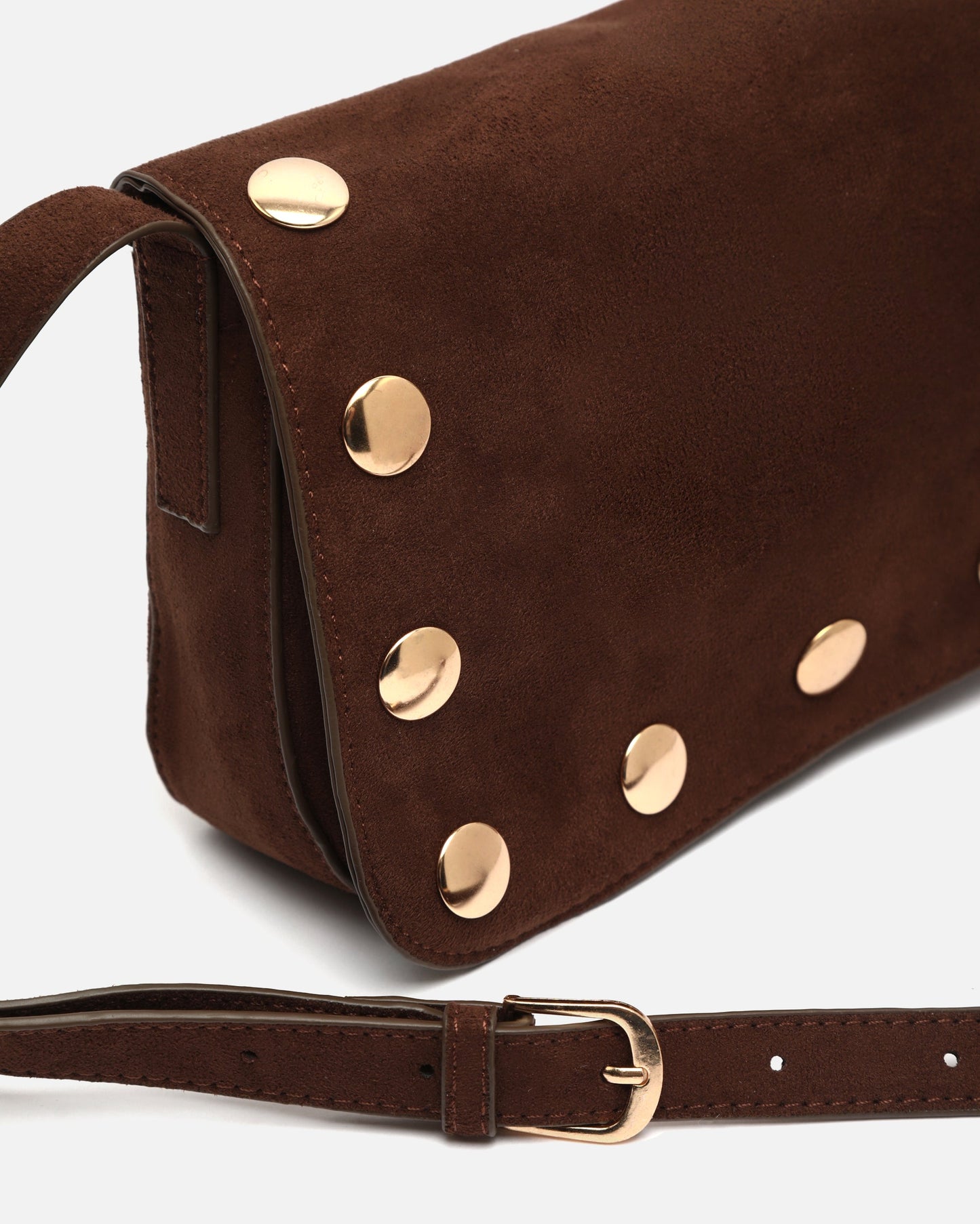 Nemu Bolso Bandolera Pequeño Efecto Ante con Detalles Metálicos Grandes de mujer - foto 8
