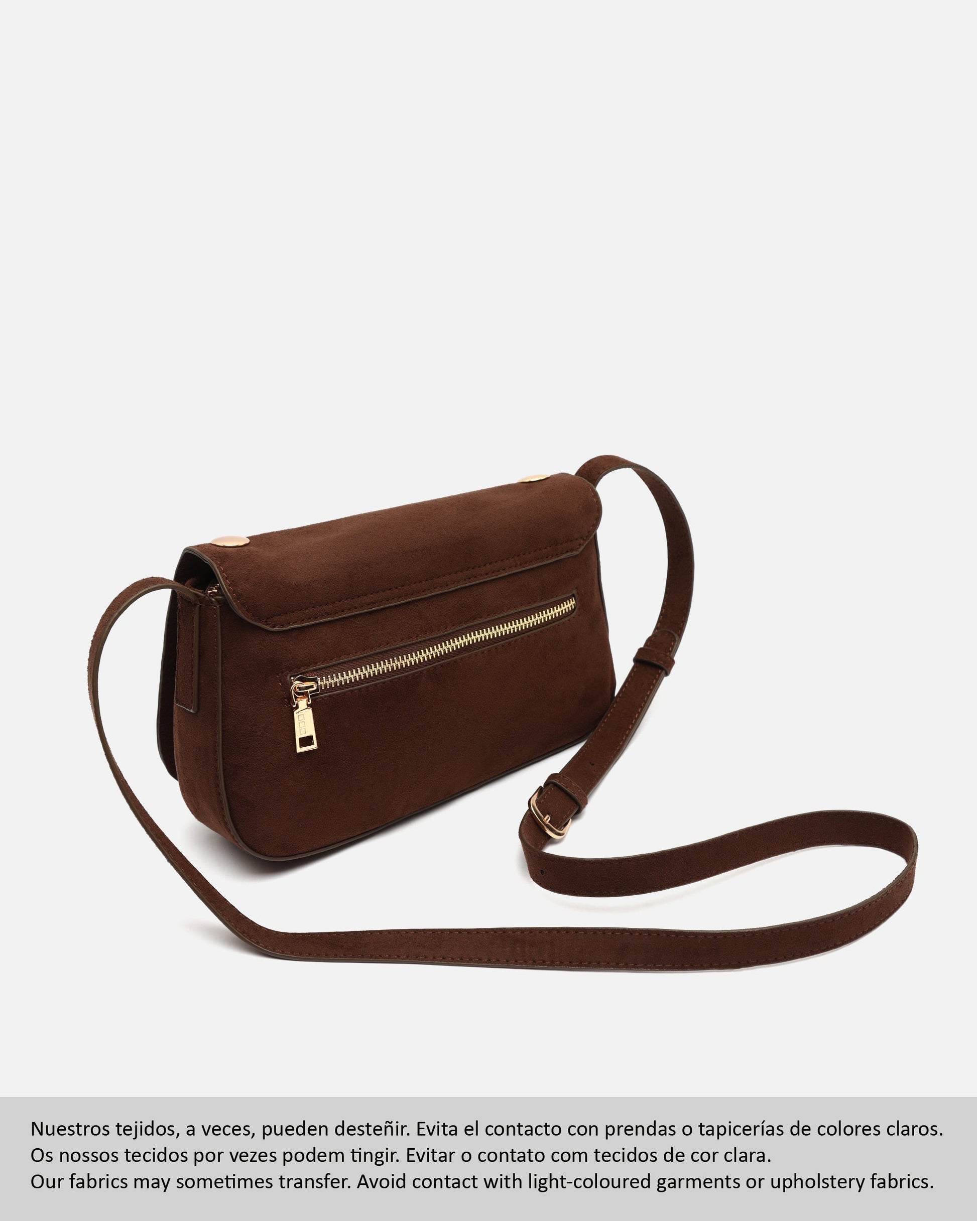 Nemu Bolso Bandolera Pequeño Efecto Ante con Detalles Metálicos Grandes de mujer - foto 9