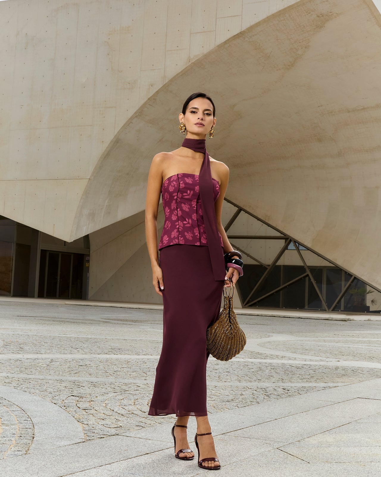 Vestido Traviata Manila Berenjena de mujer - foto 4
