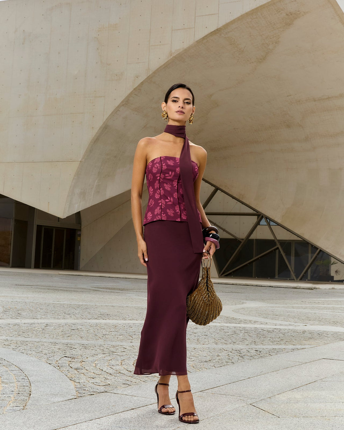Vestido Traviata Manila Berenjena de mujer - foto 4