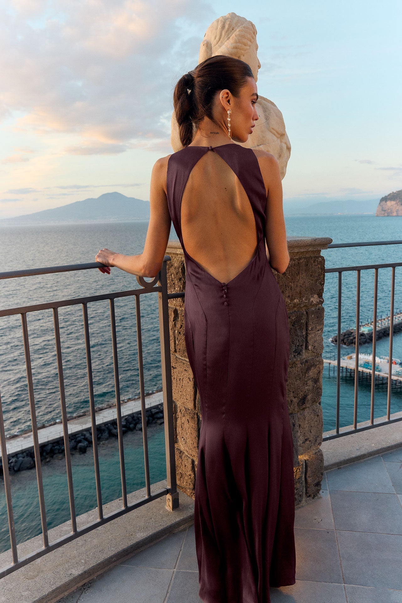 Vestido Bellini Guinda de mujer - foto 4
