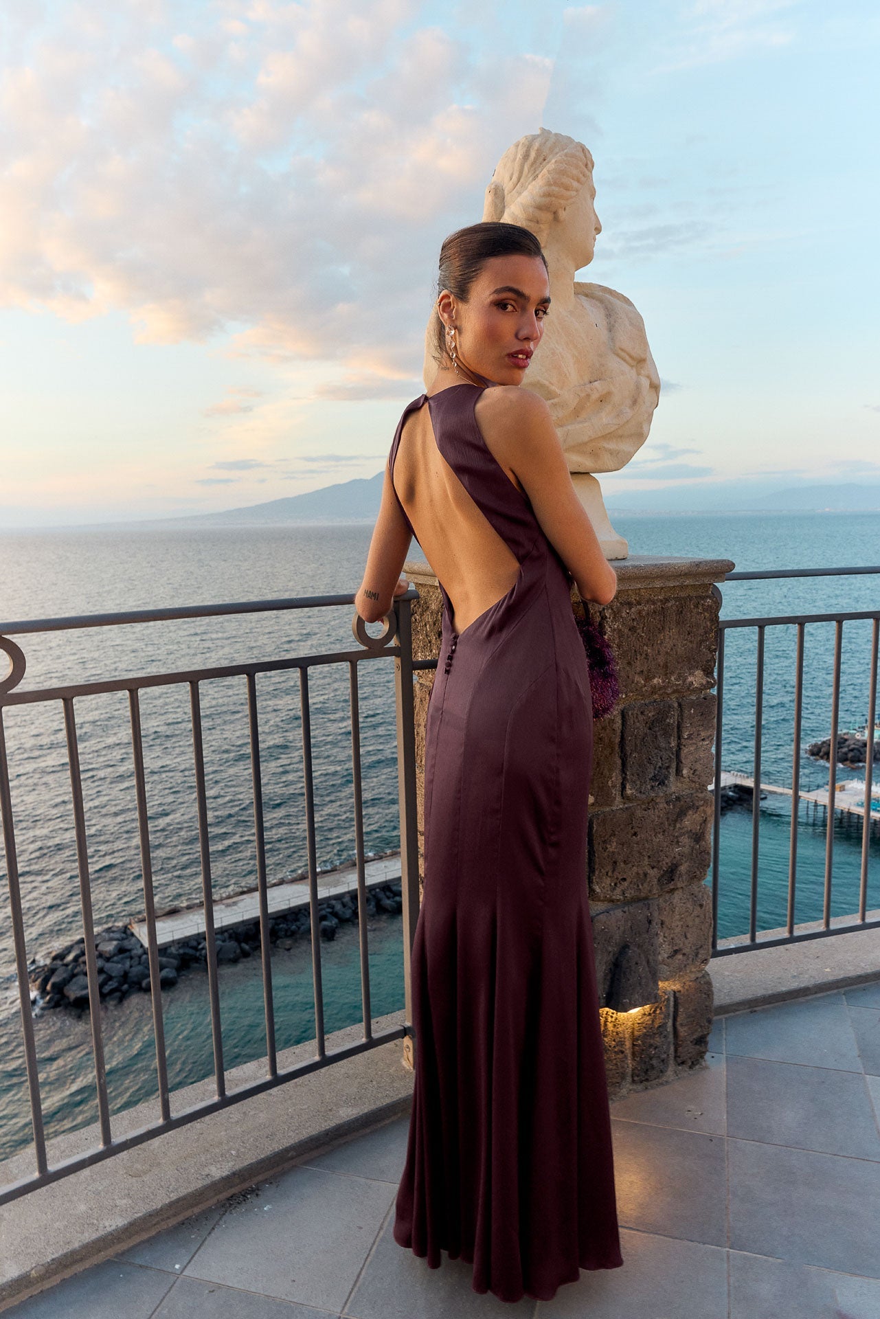 Vestido Bellini Guinda de mujer - foto 7