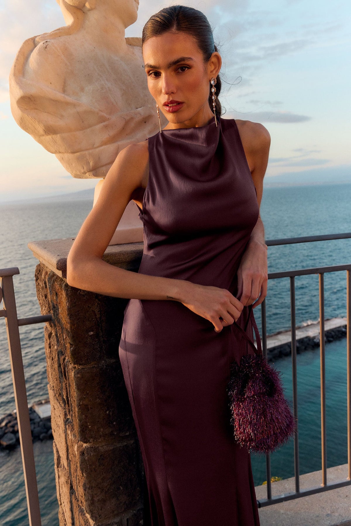 Vestido Bellini Guinda de mujer - foto 8