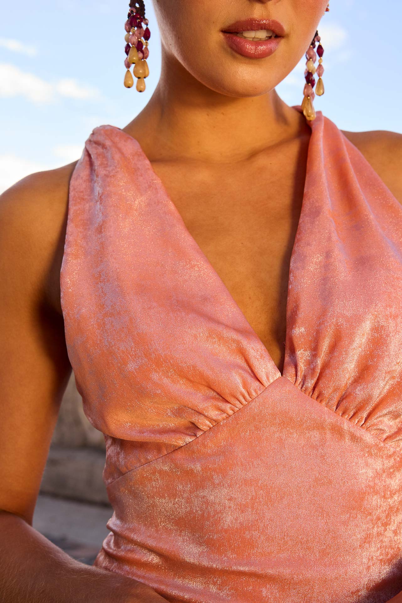 Vestido Corynn Salmón de mujer - foto 4