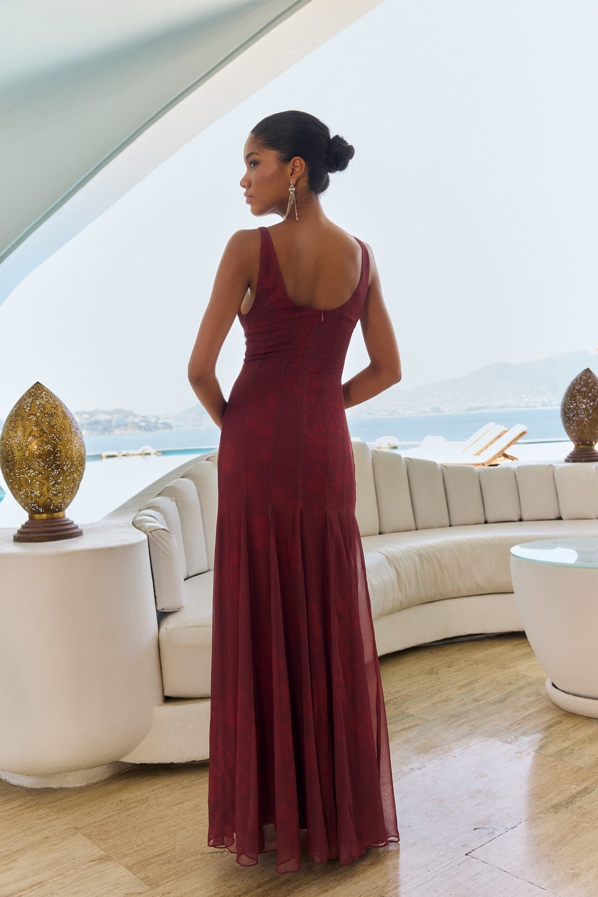 Vestido Ondina Ipé Granate de mujer - foto 4