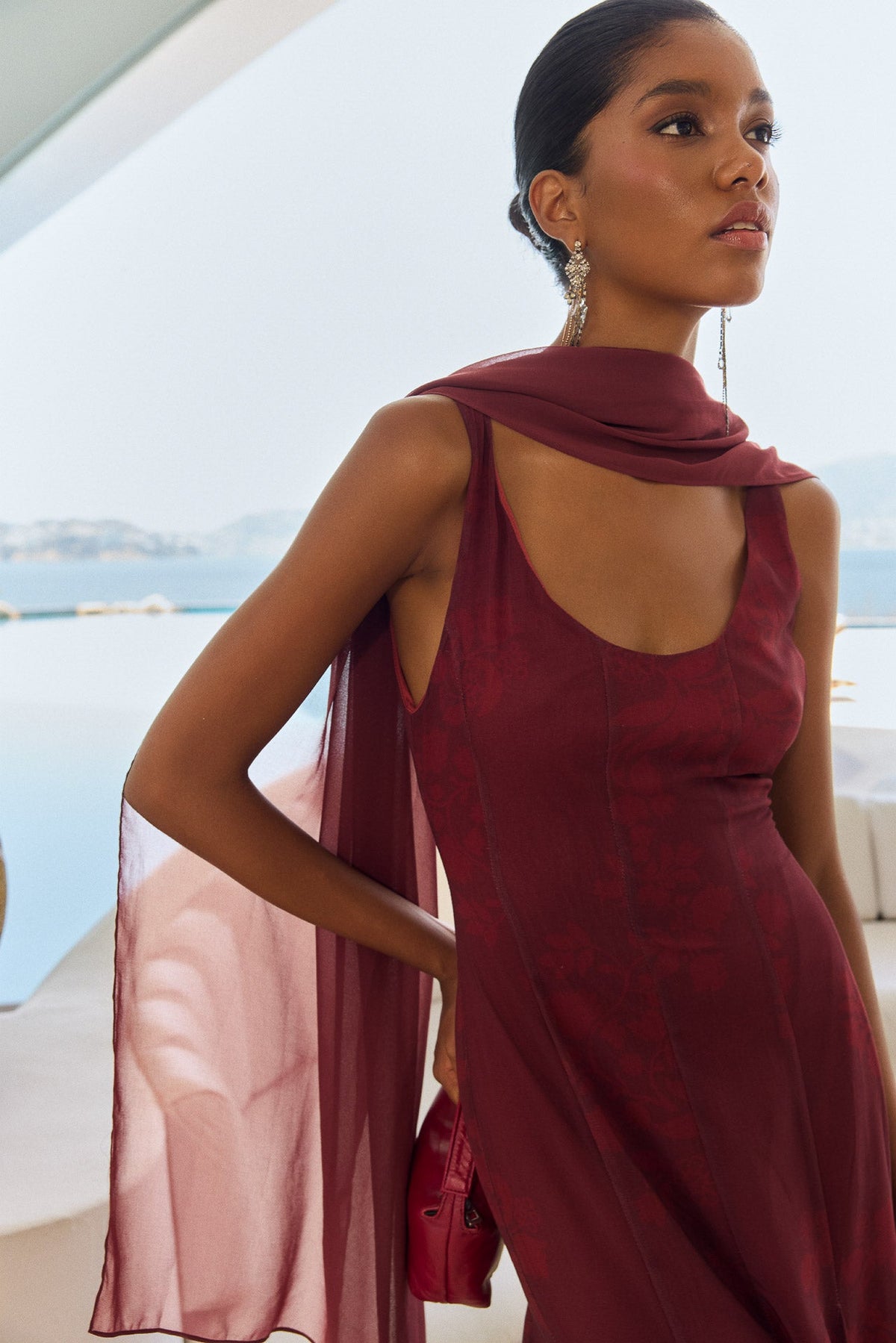 Vestido Ondina Ipé Granate de mujer - foto 7