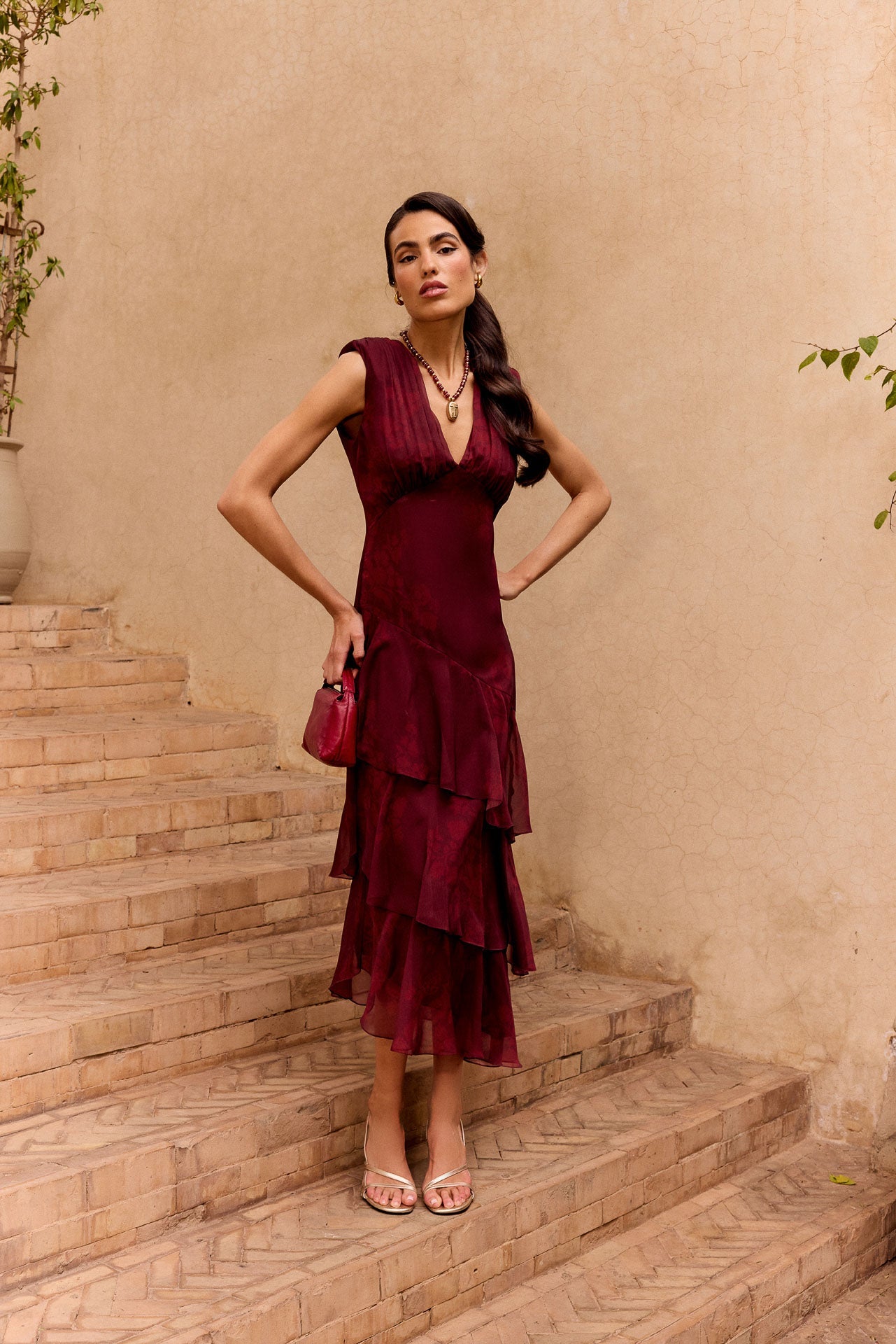 Vestido Sandara Ipé Granate de mujer - foto 3