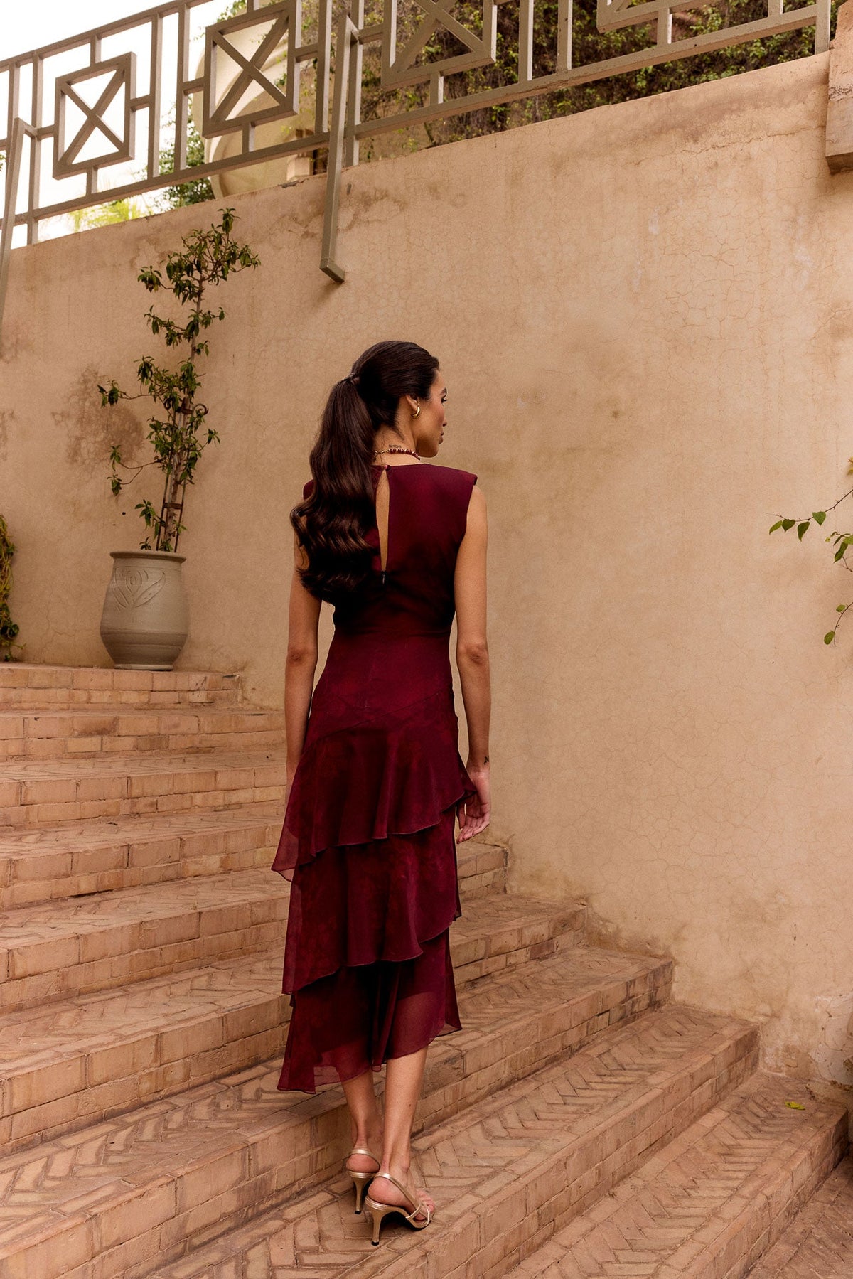 Vestido Sandara Ipé Granate de mujer - foto 5