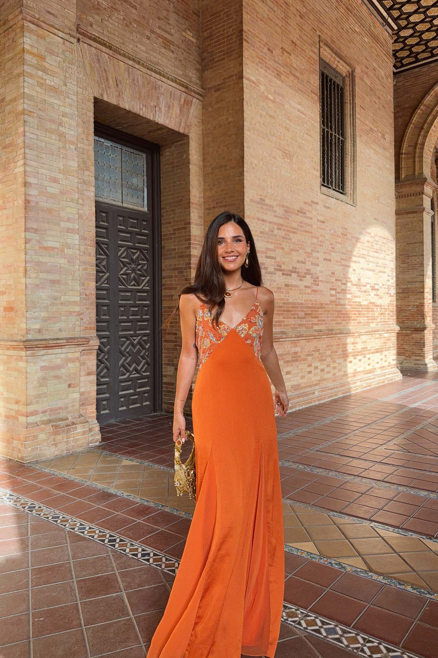 Vestido Marlena Naranja de mujer - foto 7