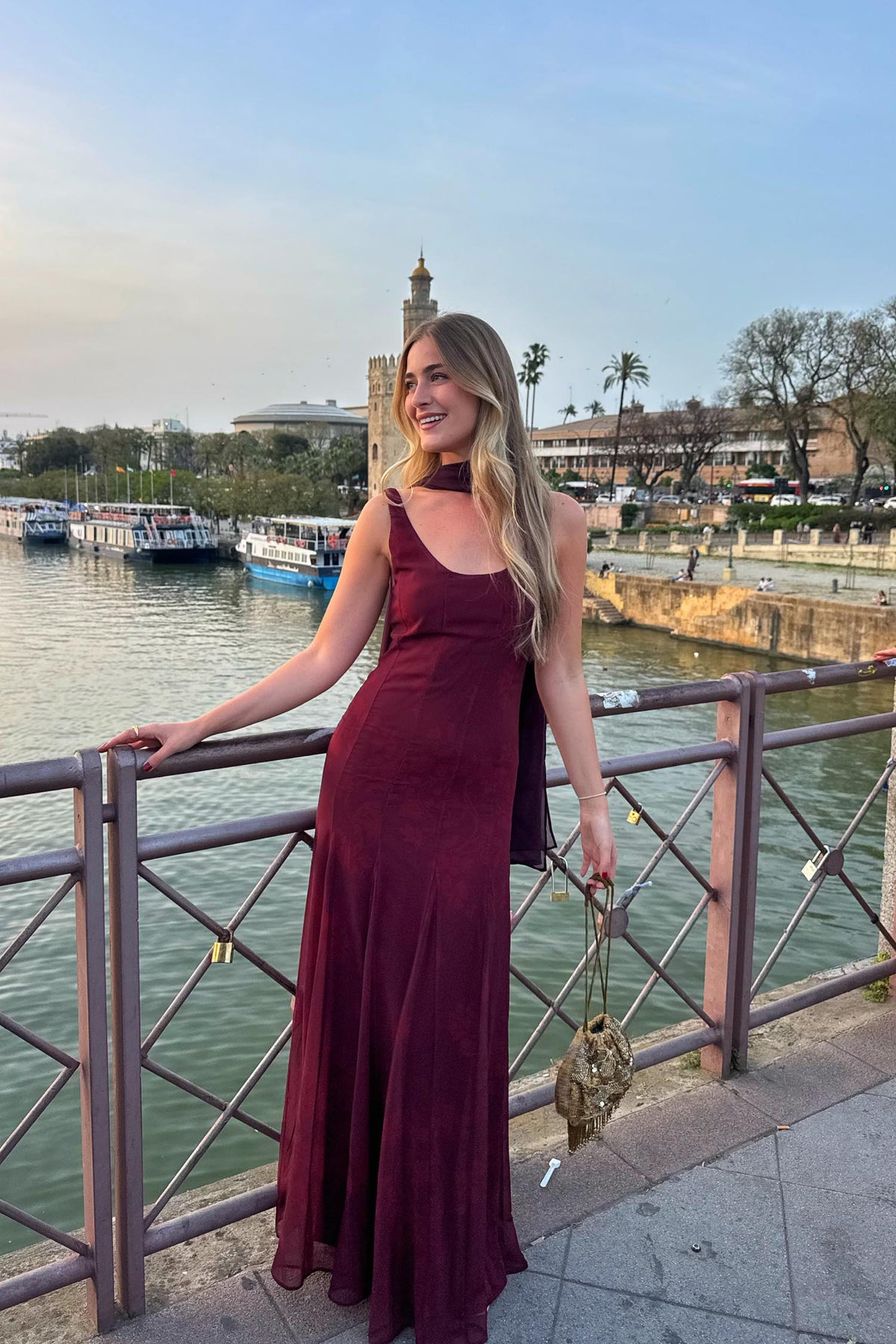 Vestido Ondina Ipé Granate de mujer - foto 8