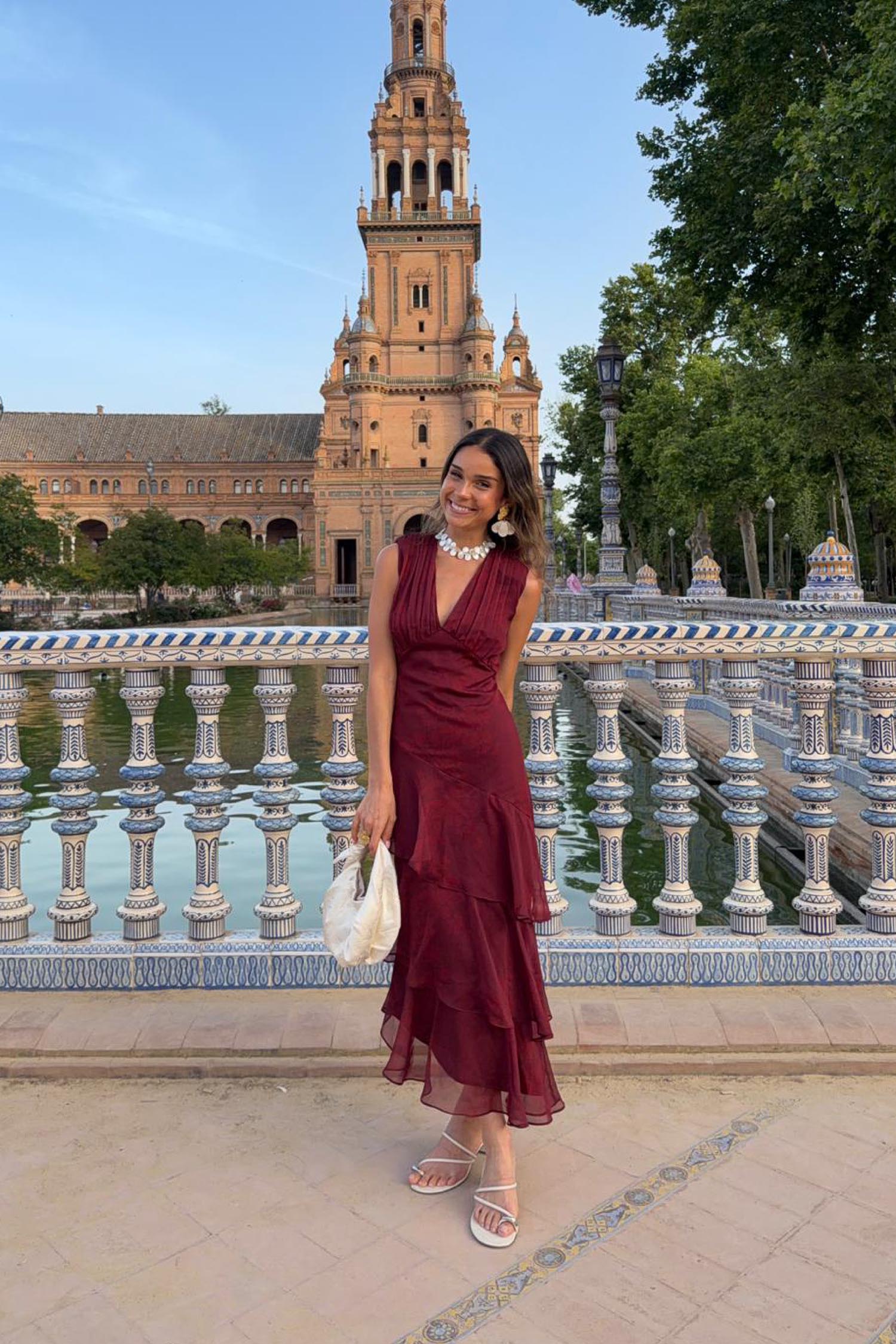 Vestido Sandara Ipé Granate de mujer - foto 9