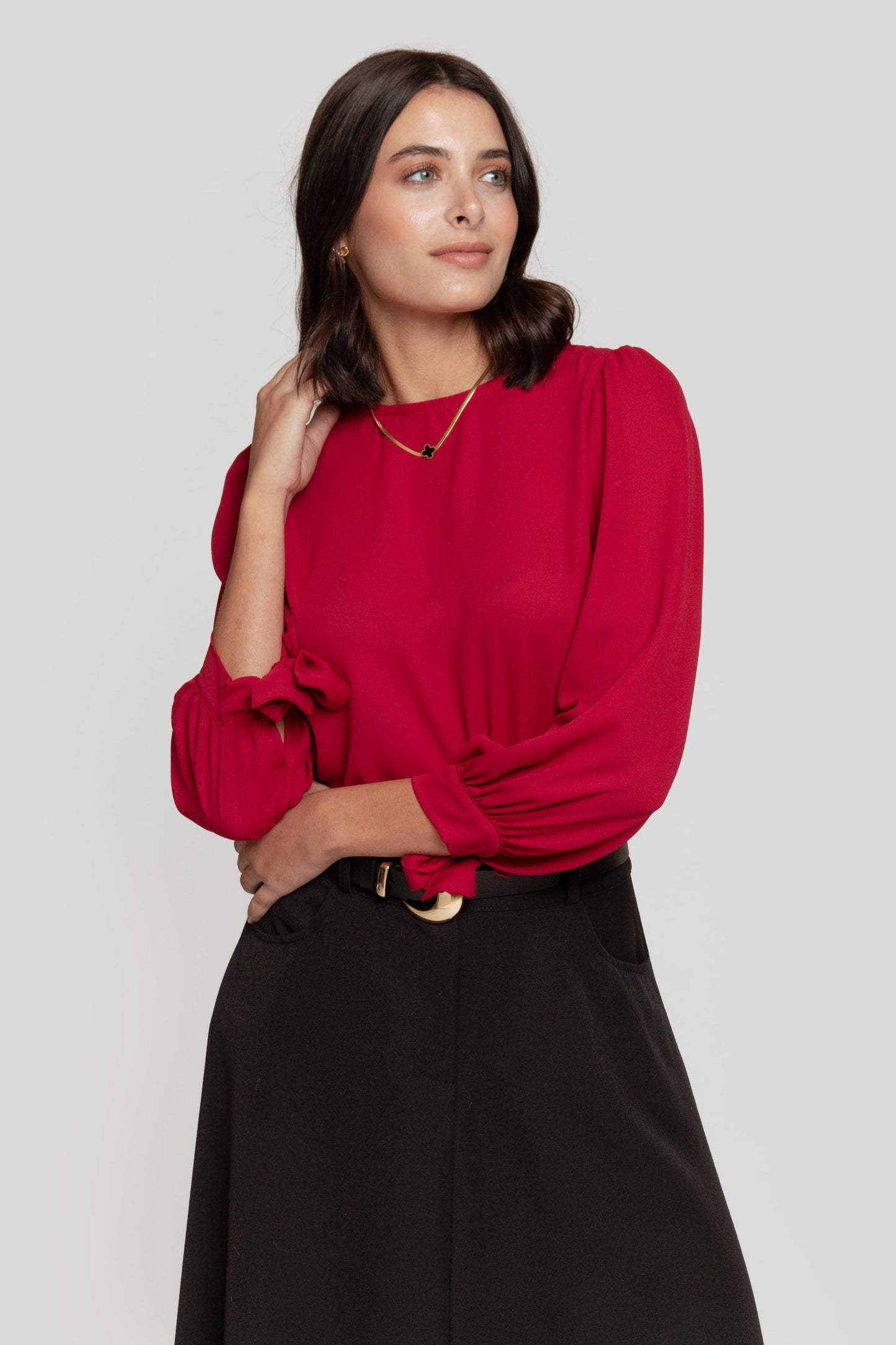 Blusa Zayelia Gasa Lazos de mujer - foto 5