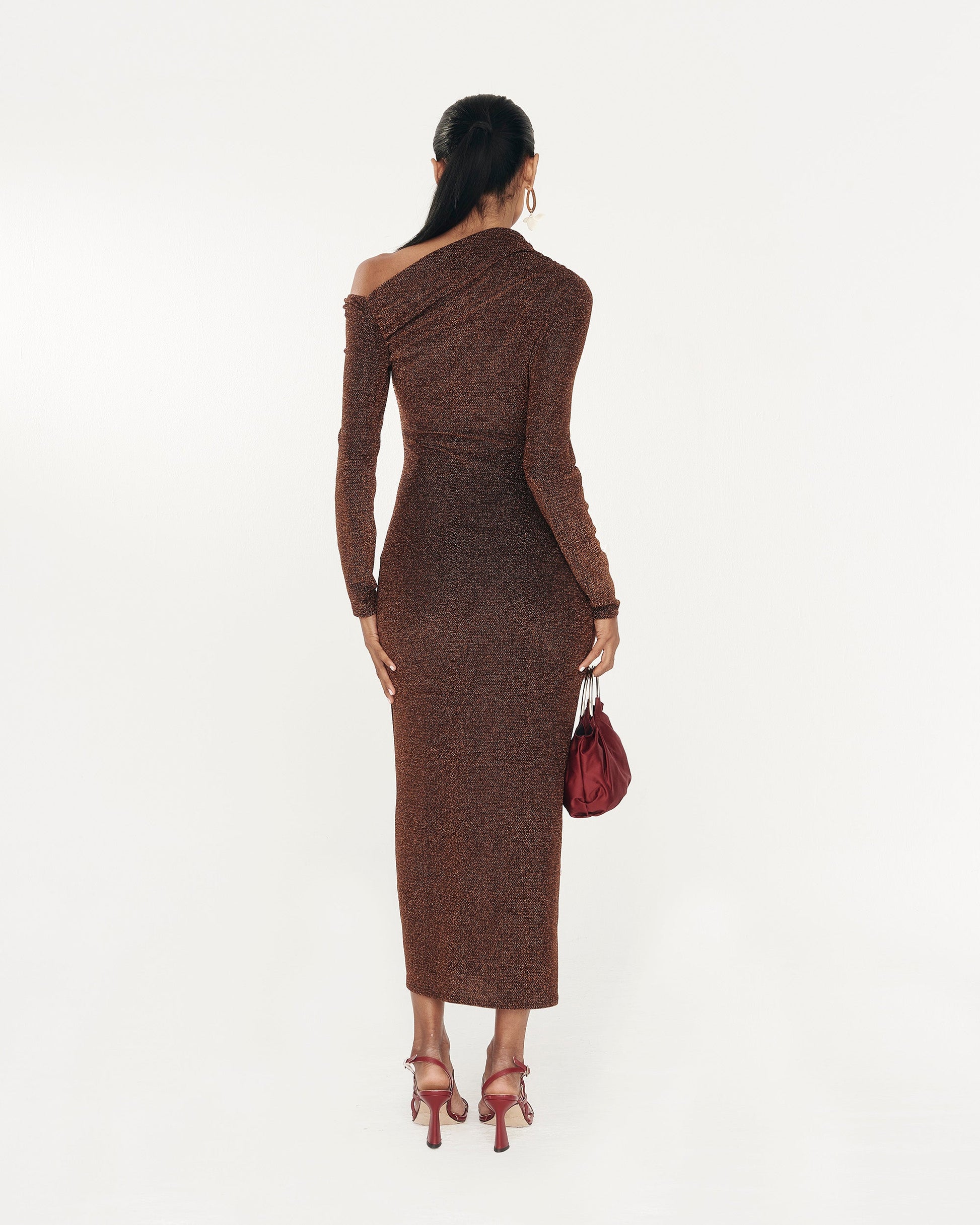 Vestido Sakai Cobre de mujer - foto 3